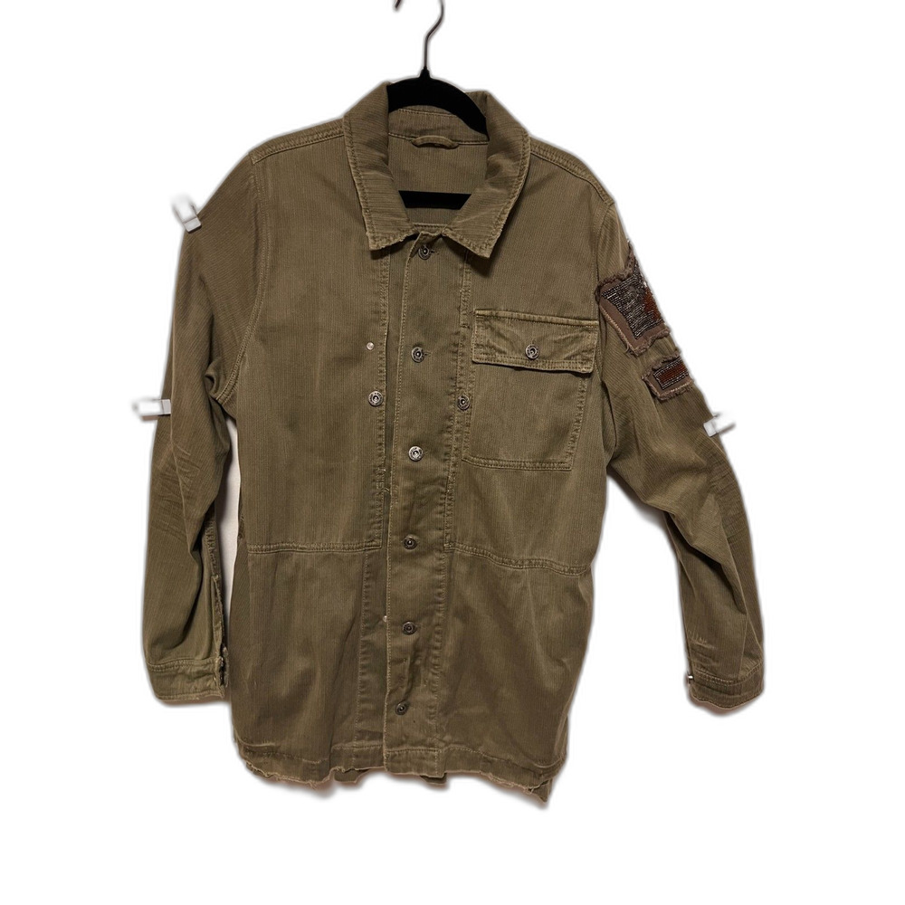 Free People Embellished Military Army Utility Jacket